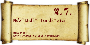 Máthé Terézia névjegykártya