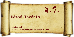 Máthé Terézia névjegykártya